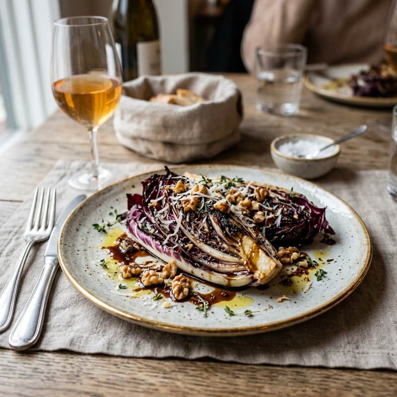 Radicchio a la Parrilla con Glaseado Balsámico