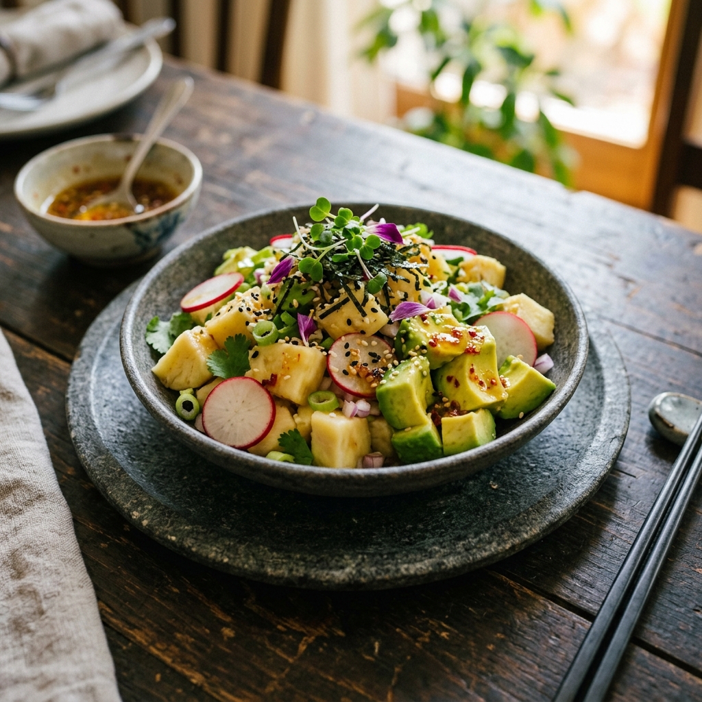 Poke Cremoso de Fruta del Pan y Aguacate