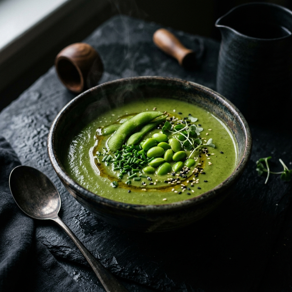 Edamame & Matcha Protein Soup