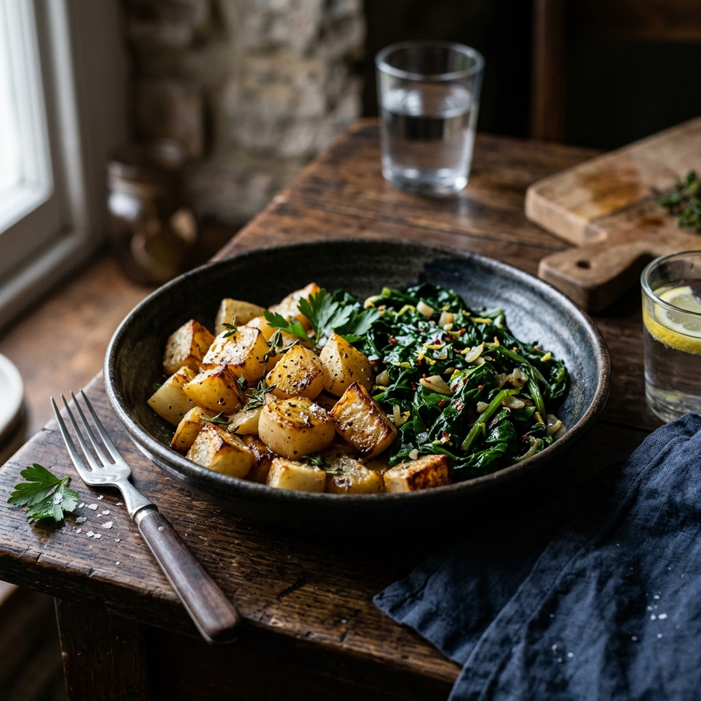 Roasted Turnip & Greens Bowl