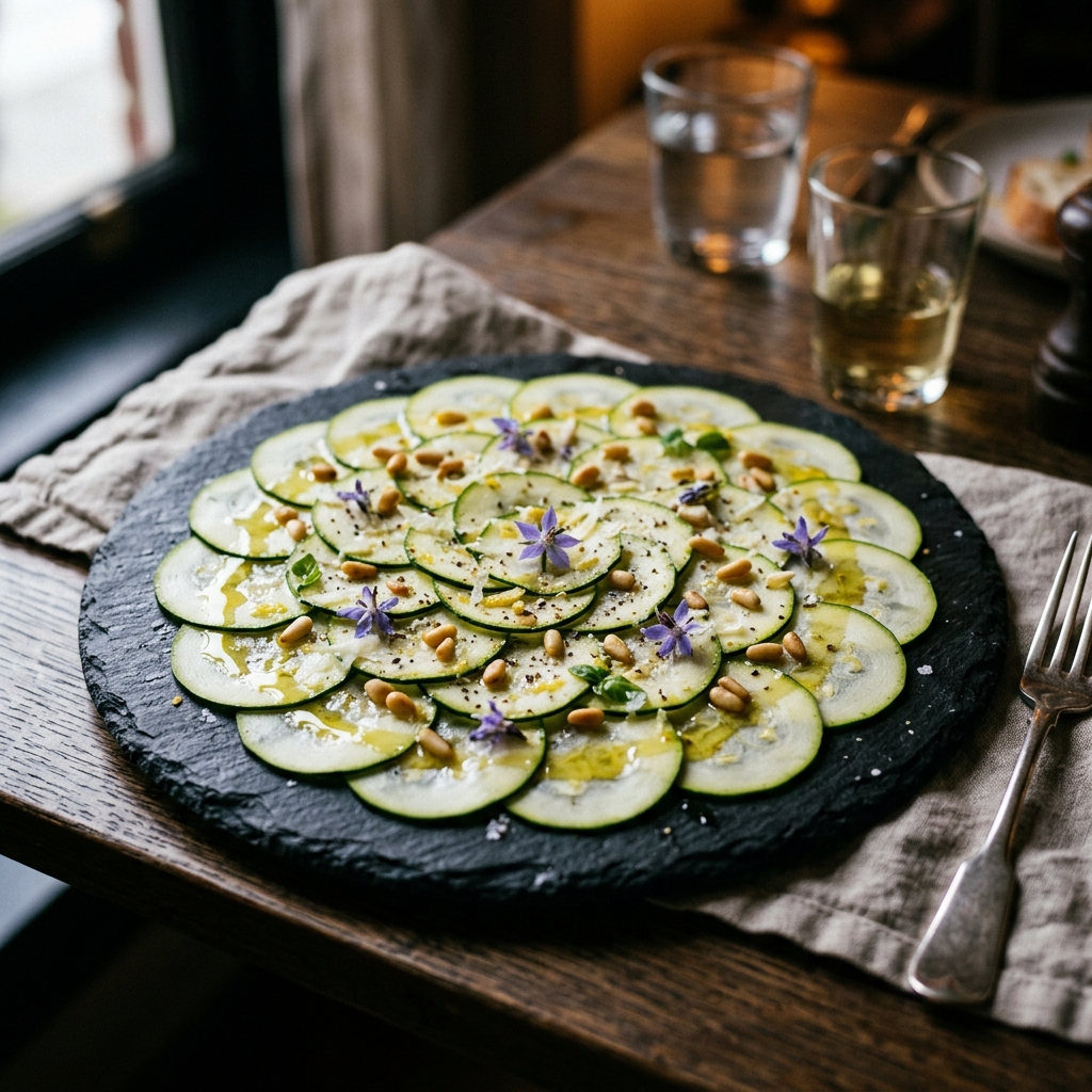 Carpaccio de Calabacín Rico en Luteína