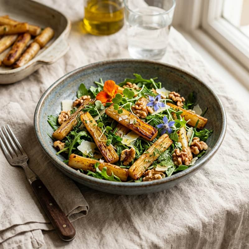 Roasted Salsify and Herb Salad
